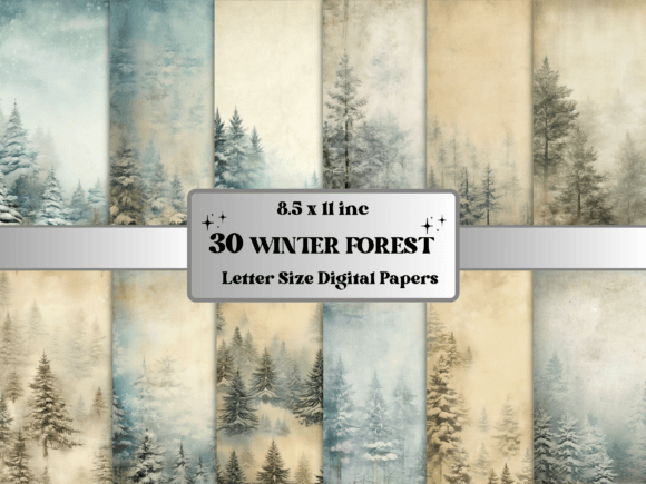 Download Winter Forest Woodland Digital Paper - Premium Resources
