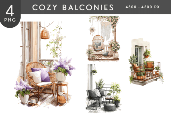 Download Cozy Balcony Lifestyle PNG Illustration - Style Collection