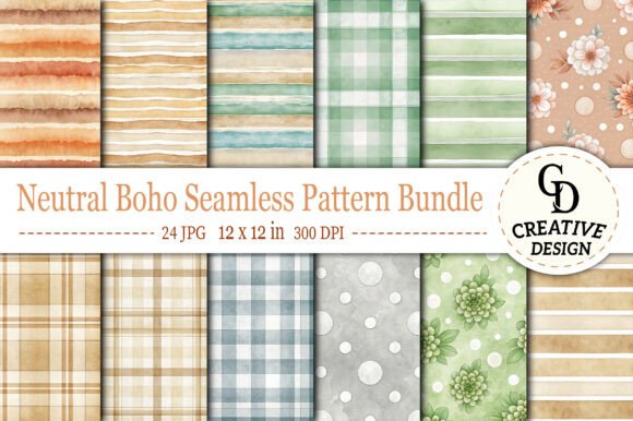 Download Neutral Boho Seamless Pattern Bundle - Premium Bundle
