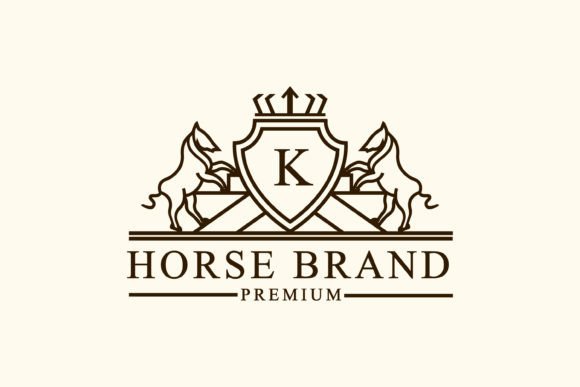 Download Horse Heraldry Emblem Modern Line Style - Style Collection