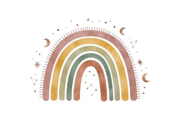 Download Watercolor Bohemian Celestial Rainbow - Bohemian Collection