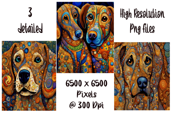 Download Whimsical Patchwork Style Dogs Set of 4 - Style Collection