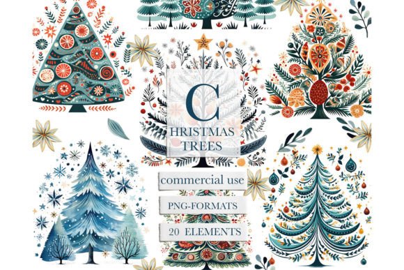 Download Scandinavian Folk Christmas Tree Clipart - Scandinavian Collection