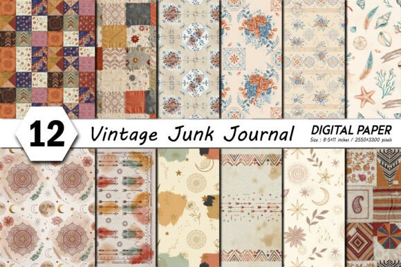 Download Vintage Bohemian Junk Journal Background - Bohemian Collection